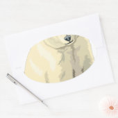 Sticker Ovale Ours polaire (Enveloppe)