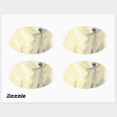 Sticker Ovale Ours polaire (Feuille)