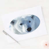 Sticker Ovale Ours polaire (Enveloppe)