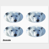 Sticker Ovale Ours polaire (Feuille)