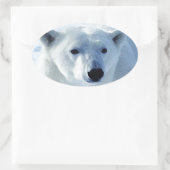 Sticker Ovale Ours polaire (Sac)