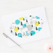 Sticker Ovale Ours polaire (Enveloppe)