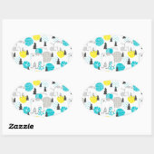 Sticker Ovale Ours polaire (Feuille)