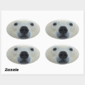 Sticker Ovale Ours polaire (Feuille)
