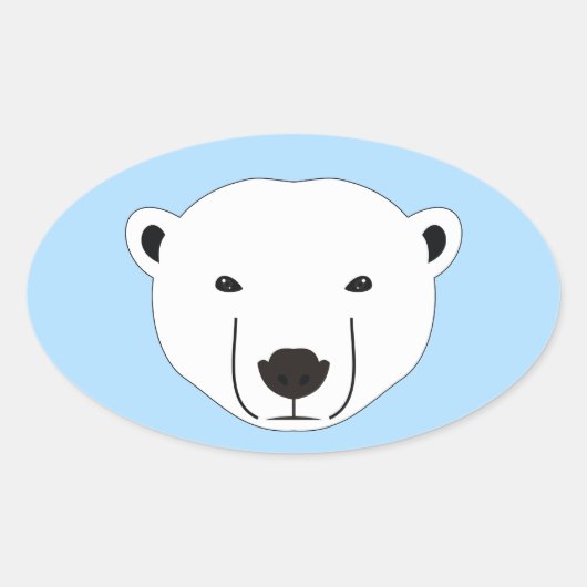 Sticker Ovale Ours polaire (Devant)