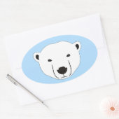 Sticker Ovale Ours polaire (Enveloppe)