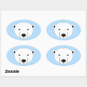 Sticker Ovale Ours polaire (Feuille)