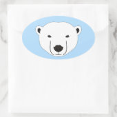 Sticker Ovale Ours polaire (Sac)