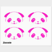 Sticker Ovale Ours rose Kawaii Panda (Feuille)