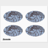 STICKER OVALE OUVERTURE DE L'ANGE DE GUARDIAN, SYMPATHIE DU MOUR (Feuille)