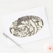 STICKER OVALE OUVRIR LA FEUILLE DE BÂTIMENTS DE CEMETTRE DE L'AN (Enveloppe)