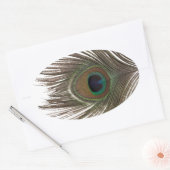 Sticker Ovale Oval de plumes de paon (Enveloppe)