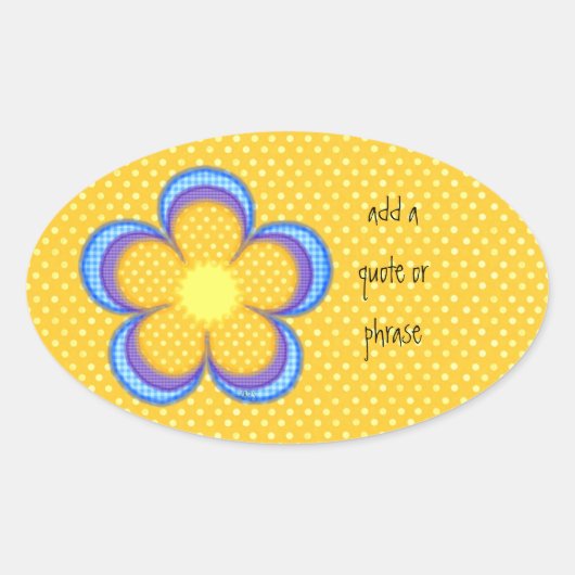 Sticker Ovale Oval Polkadot jaune (Devant)