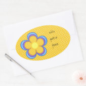 Sticker Ovale Oval Polkadot jaune (Enveloppe)