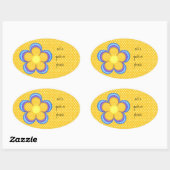 Sticker Ovale Oval Polkadot jaune (Feuille)