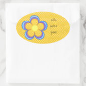 Sticker Ovale Oval Polkadot jaune (Sac)