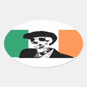 Sticker Ovale Ovale de fenêtre de Pogue de paddy en plastique