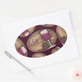 Sticker Ovale Ovale du bois (Enveloppe)