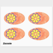 Sticker Ovale Ovale du coeur pourpre (Feuille)