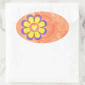 Sticker Ovale Ovale du coeur pourpre (Sac)