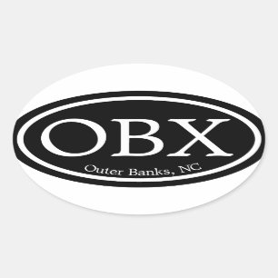 Sticker Ovale Ovale externe de noir de banques d'OBX