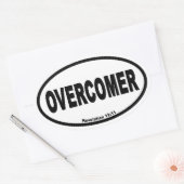 Sticker Ovale Overcomer Rev 12:11 Euro Style (Enveloppe)