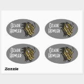 Sticker Ovale Ozark Howler (Feuille)