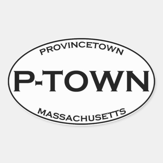 Sticker Ovale P-TOWN - Provincetown Massachusetts (Devant)