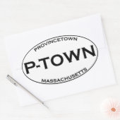 Sticker Ovale P-TOWN - Provincetown Massachusetts (Enveloppe)