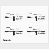 Sticker Ovale pagaie d'amour de paix, double lame (Feuille)