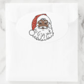 Sticker Ovale paillettes noir santa claus (Sac)