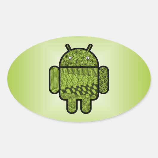 Sticker Ovale Paisley Character pour le robot Android™ (Devant)