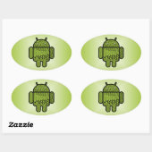 Sticker Ovale Paisley Character pour le robot Android™ (Feuille)