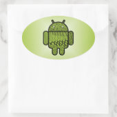 Sticker Ovale Paisley Character pour le robot Android™ (Sac)