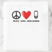 Sticker Ovale Paix, amour et géocaching (Sac)