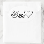 Sticker Ovale Paix et amour (Sac)