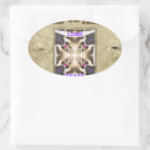 Sticker Ovale Paix Recherchée, Amour et Inspiration : Diffuser H (Sac)