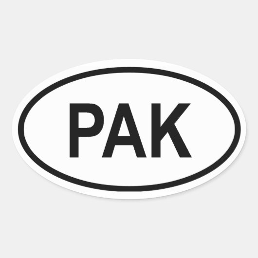 Sticker Ovale Pakistan "PAK" (Devant)