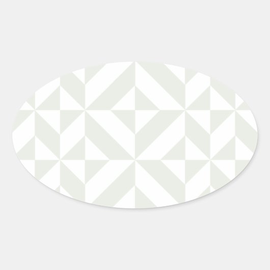 Sticker Ovale Pale Gray Geometric Deco Cube Pattern (Devant)