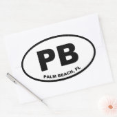 Sticker Ovale Palm Beach PB (Enveloppe)