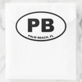 Sticker Ovale Palm Beach PB (Sac)