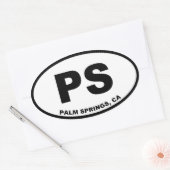 Sticker Ovale Palm Springs PS (Enveloppe)