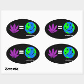 Sticker Ovale Panacée = Terre heureuse (Feuille)