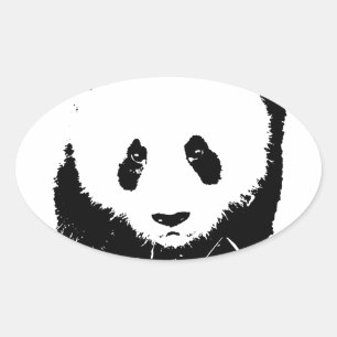 Sticker Ovale Panda