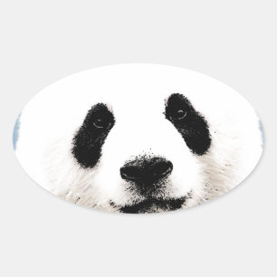Sticker Ovale Panda