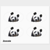 Sticker Ovale Panda (Feuille)