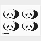 Sticker Ovale Panda (Feuille)