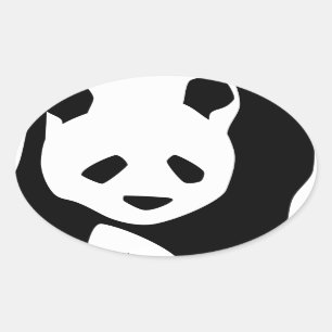 Sticker Ovale Panda