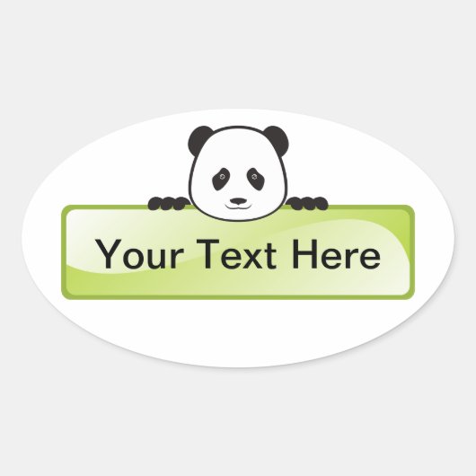 Sticker Ovale Panda Banner (Devant)