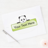 Sticker Ovale Panda Banner (Enveloppe)